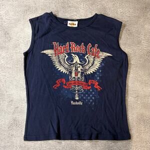 Hard Rock Cafe Navy Graphic Tank Top